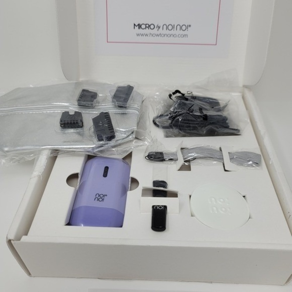 No!No! MICRO On The Go Hair Removal Device Lilac Kit NEW Accessories Included - Picture 3 of 6